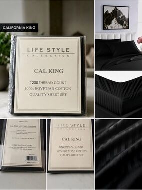Life Style Collection Cal King 1200TC Egyptian Cotton Sheet Set NIP ⭐ (